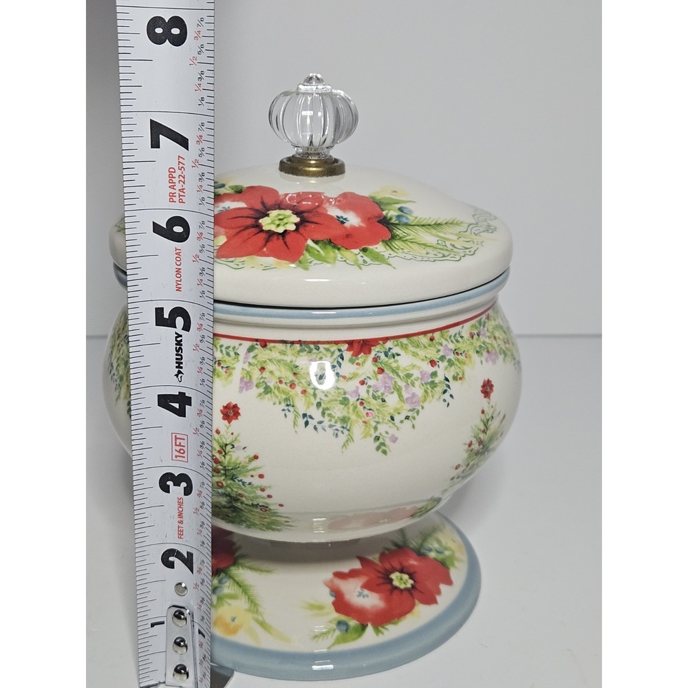 The Pioneer Woman Holiday Cheer Pedestal Candy Dish Christmas Canister Jar - Picture 11 of 11